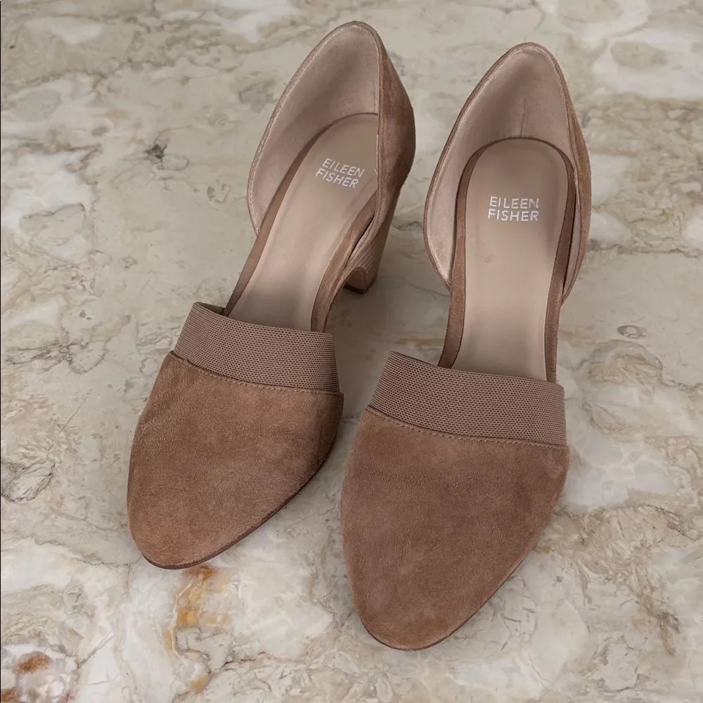 Eileen Fisher Hilly Suede d'Orsay Pumps Heels - Picture 2 of 9